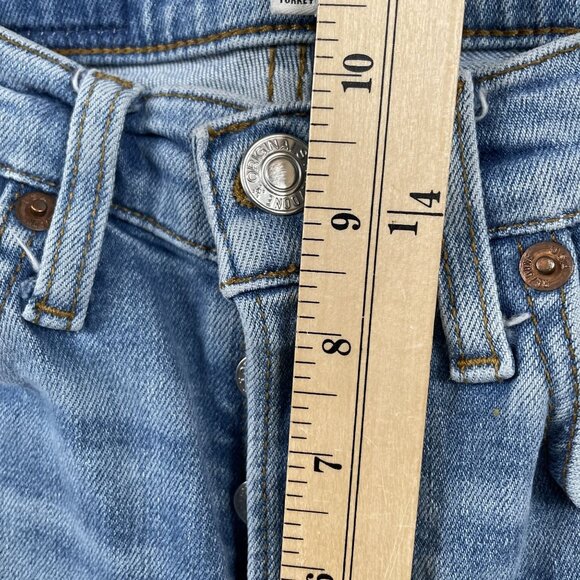 Re/Done Jeans Womens 25 Light Wash Button Fly Mid Rise Distressed Denim - Picture 8 of 8